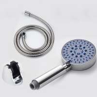 Faucet Accessory Chrome Hand Shower Head with Stainless Steel Shower Hose ABS Wall Mounted Holder